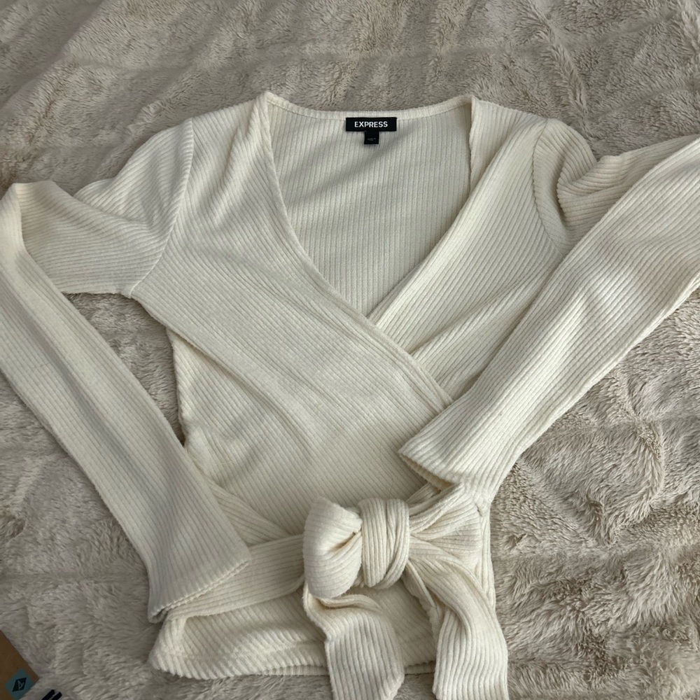 Tie front sweater